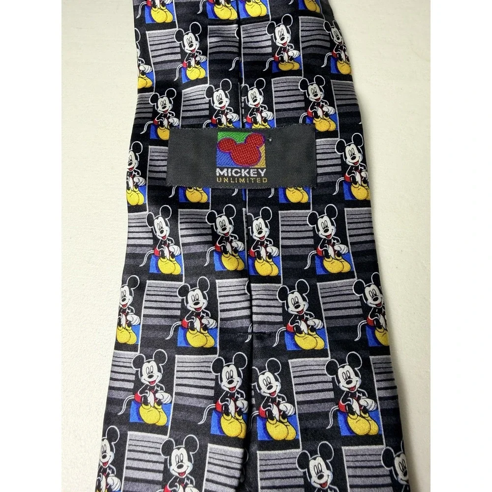 Vintage Mickey Mouse Neckties Black & Red Handmade Silk Mickey‎ Unlimited 59